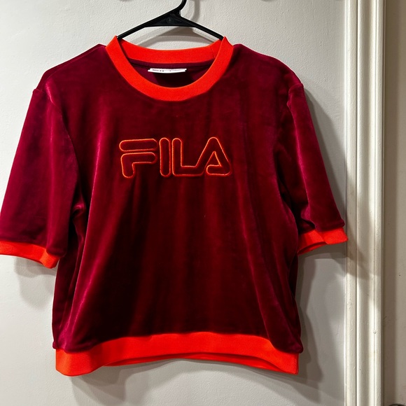 Fila Tops - FILA Velour Women’s Top/ Red and Orange / Size XL